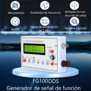 FG-100DDS-Generador de funciones DDS de 1 Hz a 500 kHz. Formas de onda de salida: onda sinusoidal, onda de onda cuadrada, onda triangular, onda de diente de sierra directa, onda de diente de sierra inversa.